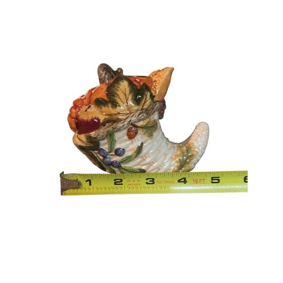 2 Cornucopia Horn Of Plenty Fall Harvest Thanksgiving Candle Holders Bella Casa - Picture 9 of 9